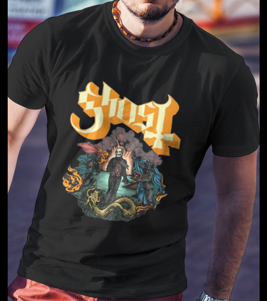 Ghost Band Surreal Ocean Scene With Figures And Sea Creature T-Shirt