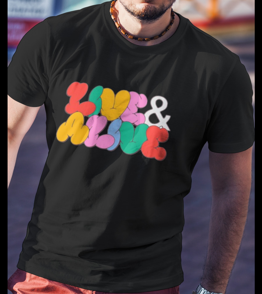 Live And Alive Colorful Bubble Letters T-Shirt