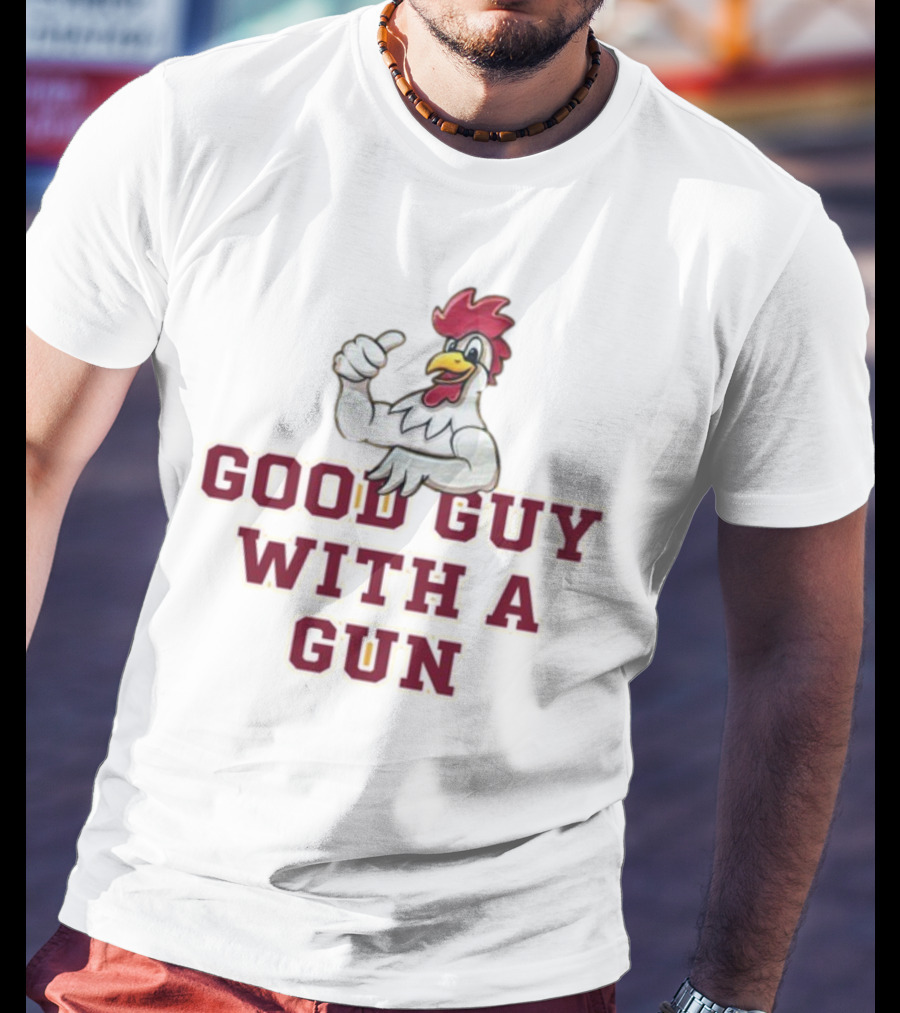 Rooster Good Guy With A Gun Thumbs Up T-Shirt