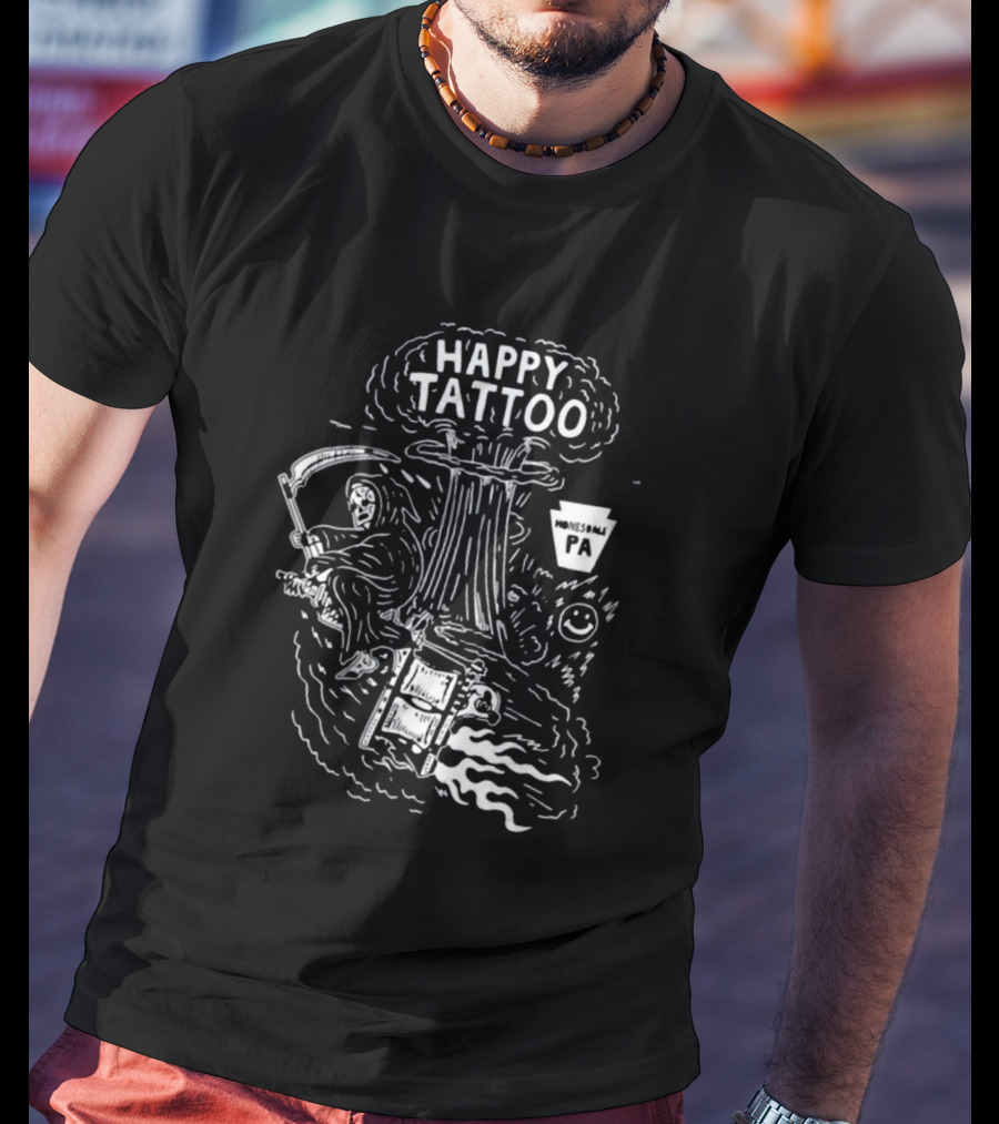 Happy Tattoo Grim Reaper Tree Honesdale PA T-Shirt