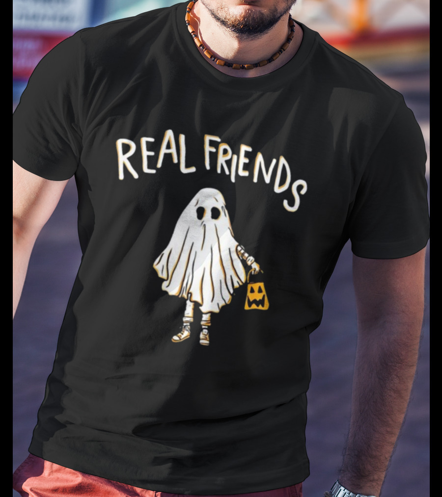Real Friends Ghost Halloween Trick Or Treat T-Shirt