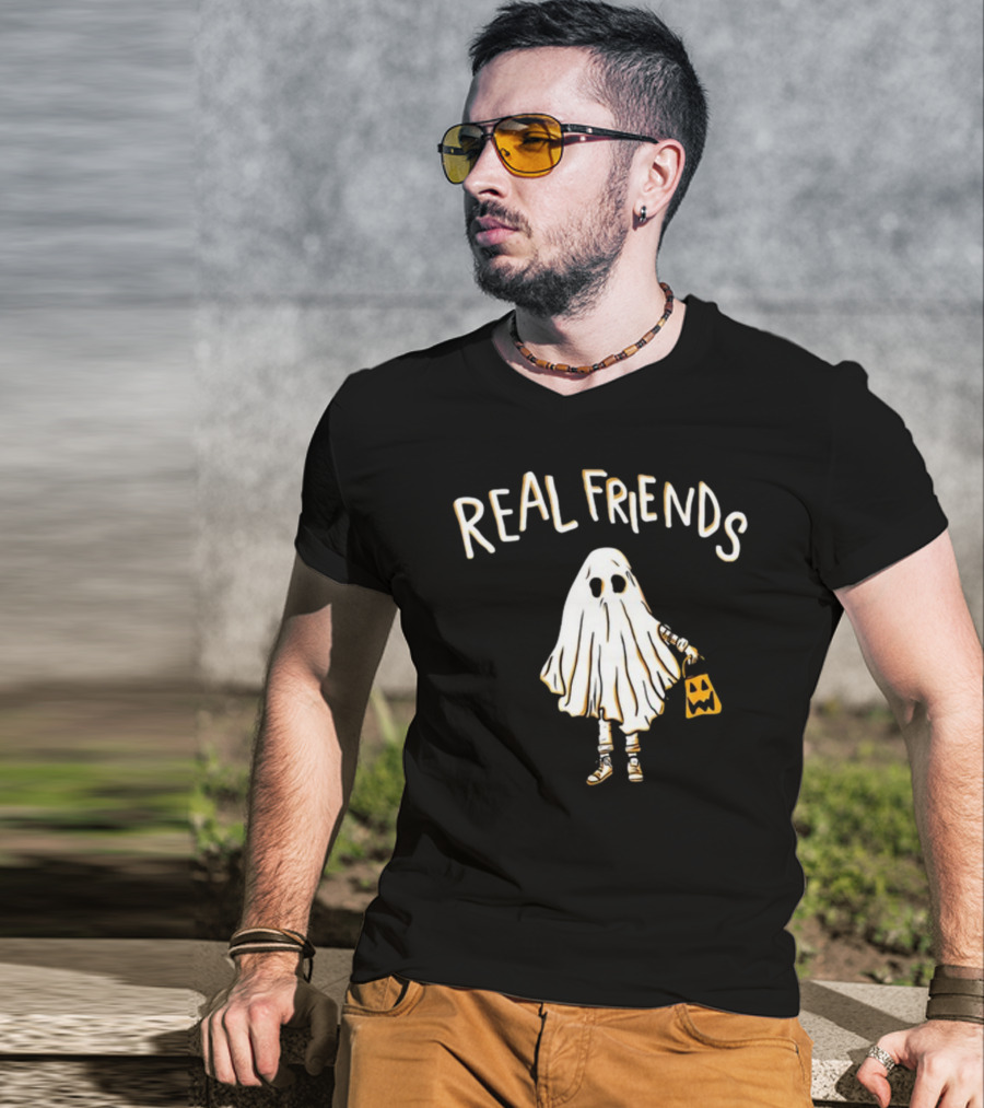 Real Friends Ghost Halloween Trick Or Treat T-Shirt