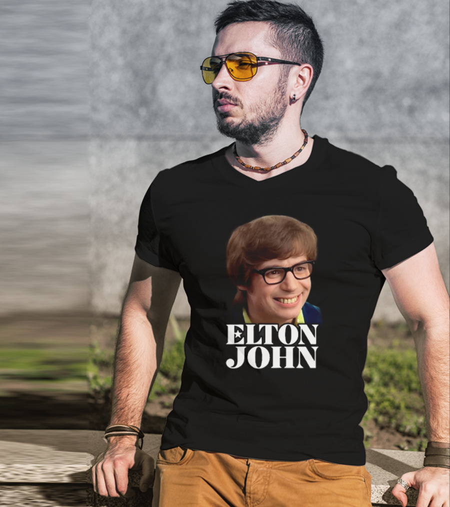 Shitheadsteve Elton John Austin Powers Face Mashup T-Shirt