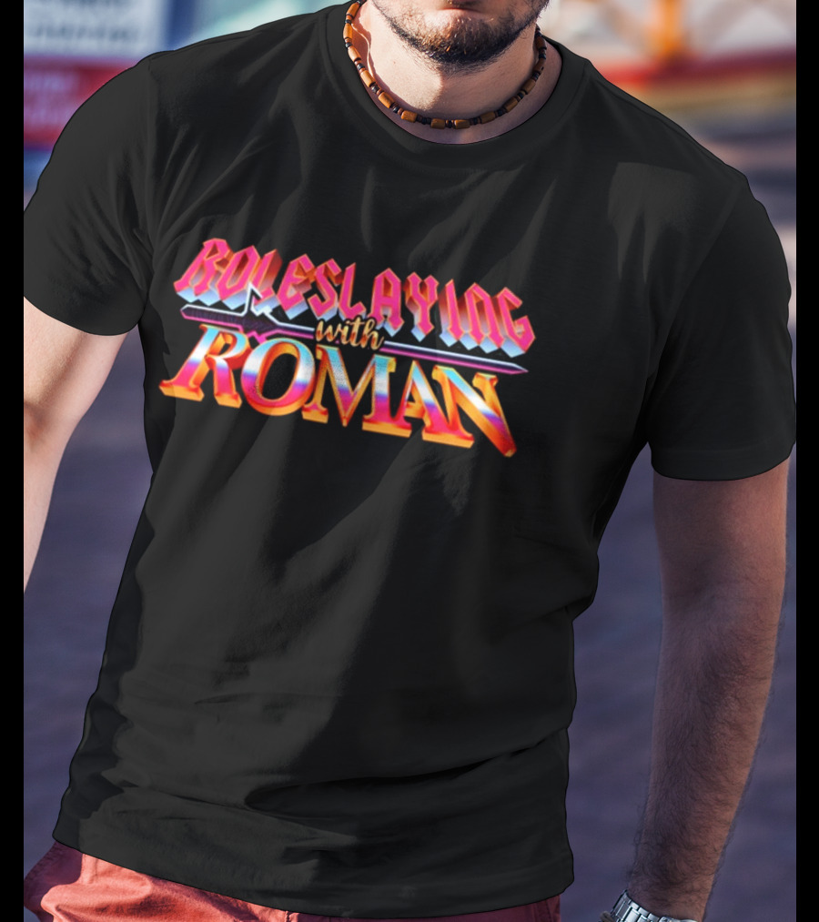 Thomas Sanders Roleslaying With Roman Bold Retro T-Shirt