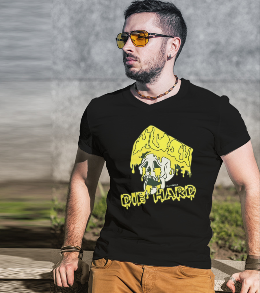 Die Hard Cheesehead Melting Skull T-Shirt