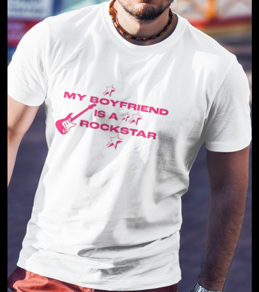 My Boyfriend Is A Rockstar Guitar Stars T-Shirt