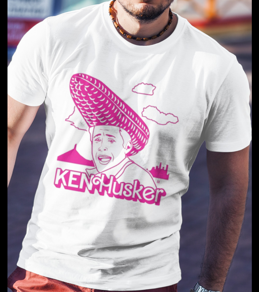 Ken Husker Corn Hat City Skyline T-Shirt