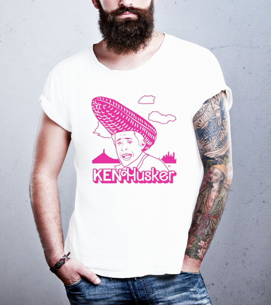 Ken Husker Corn Hat City Skyline T-Shirt
