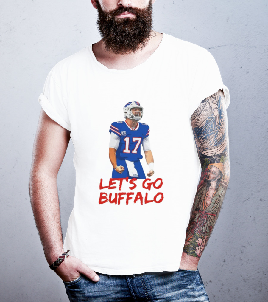 VictoryShirtsStore Josh Allen 17 Let's Go Buffalo Football Player T-Shirt