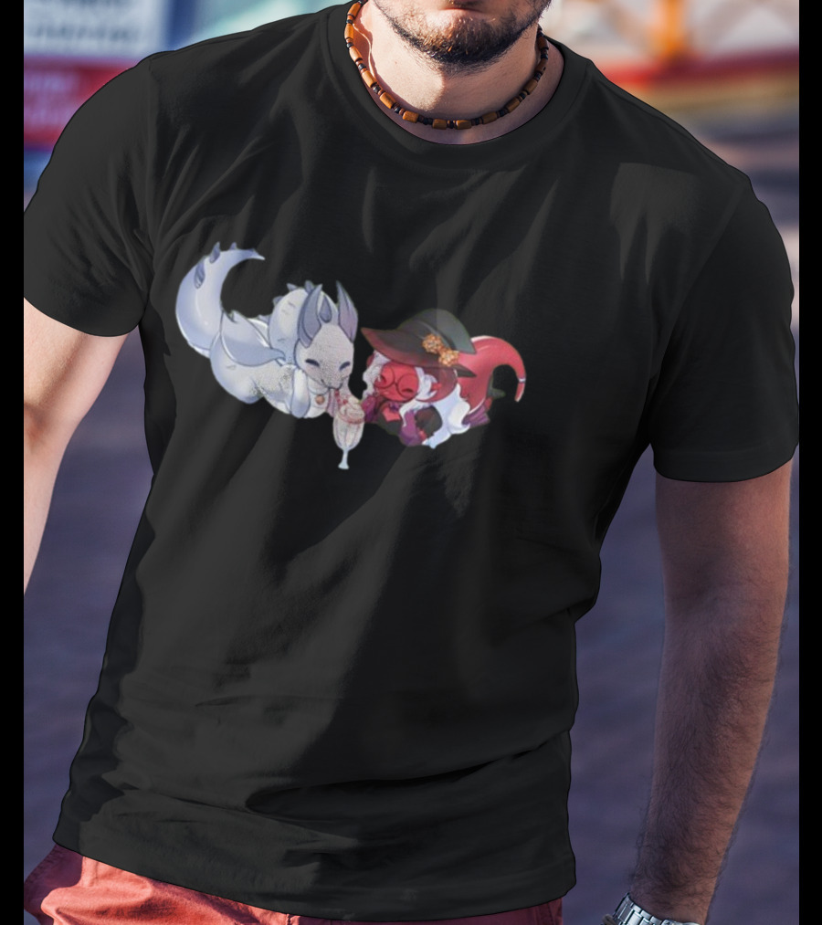 Tieflingmelissa Dragon Love Milkshake Sharing T-Shirt
