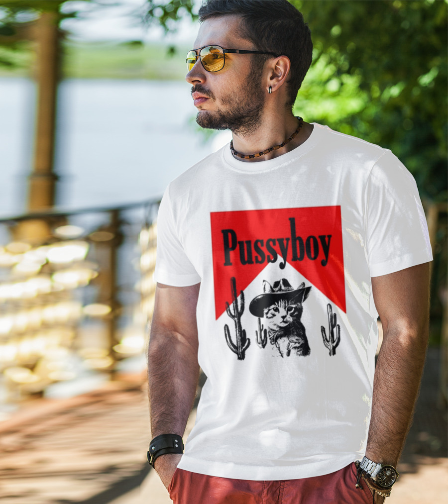 Pussyboy Cat Cactus Cowboy Hat Ezra Miche T-Shirt