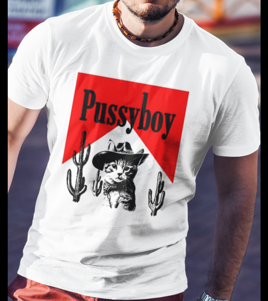 Pussyboy Cat Cactus Cowboy Hat Ezra Miche T-Shirt