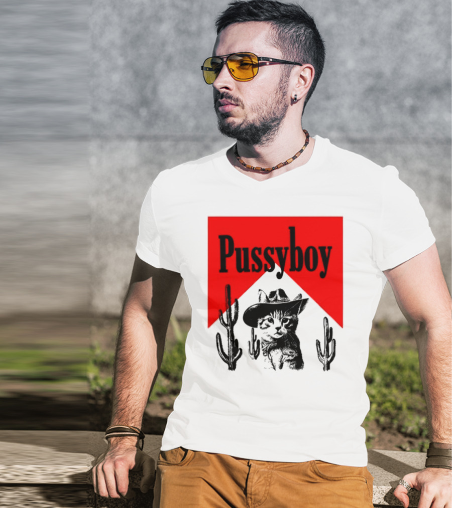 Pussyboy Cat Cactus Cowboy Hat Ezra Miche T-Shirt