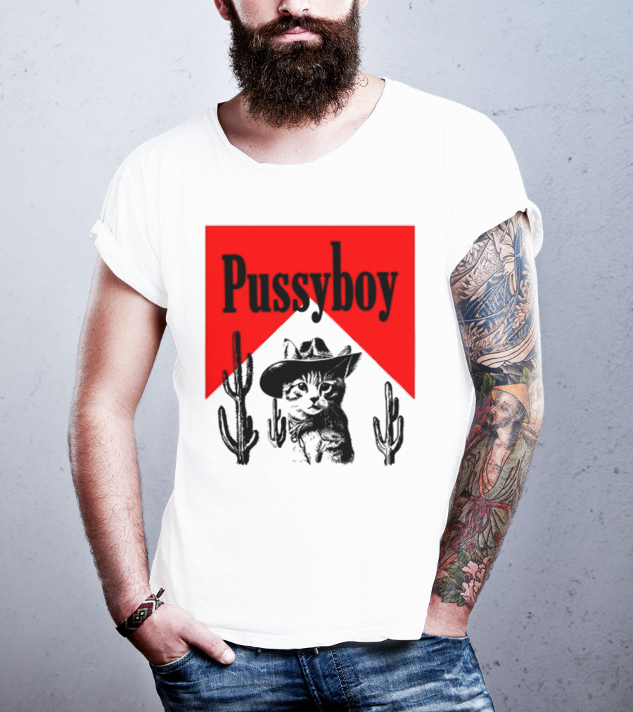 Pussyboy Cat Cactus Cowboy Hat Ezra Miche T-Shirt