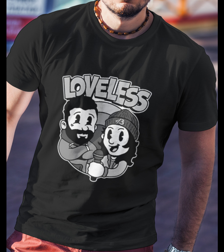 LOVELOSS Cartoon Characters With Microphone T-Shirt