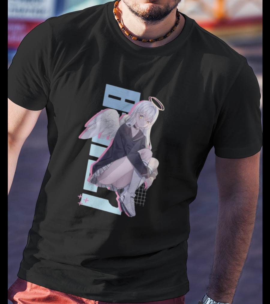 Elise Angel Wings Halo Checkered Skirt Anime T-Shirt