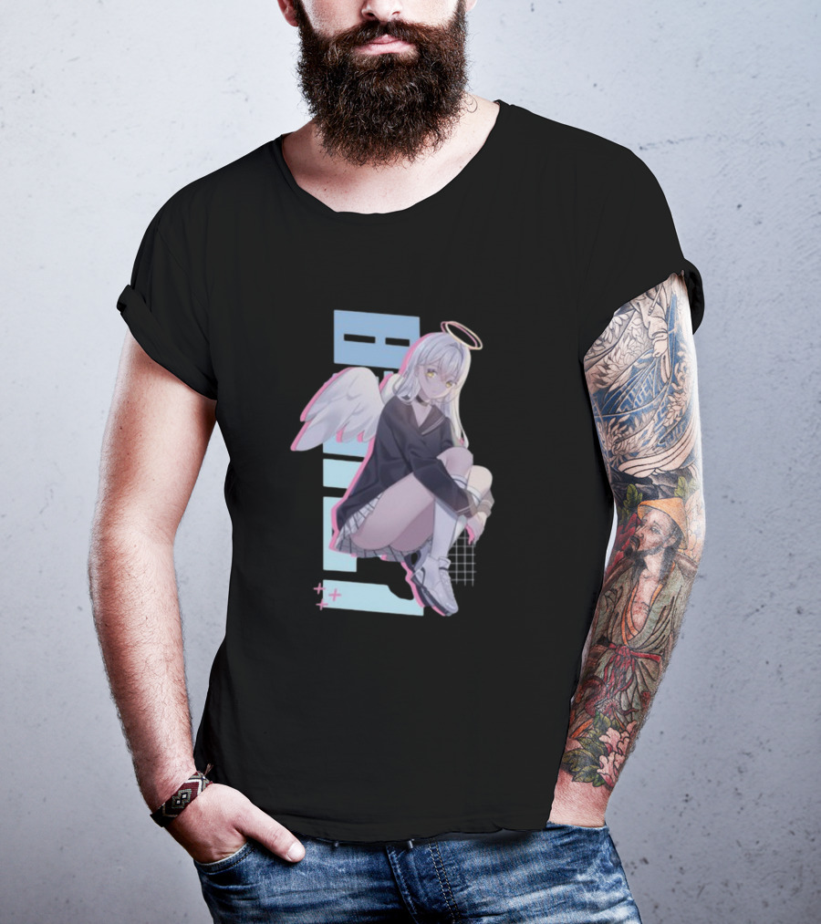 Elise Angel Wings Halo Checkered Skirt Anime T-Shirt