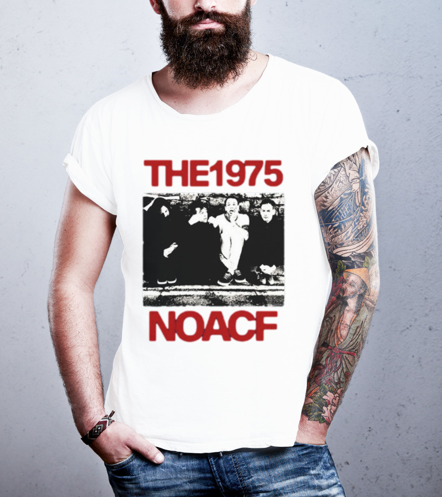 The 1975 NOACF Photo Black And White Group Image T-Shirt