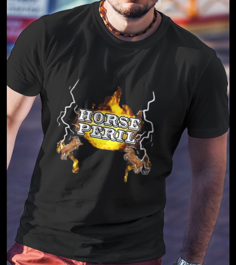 Horse Peril Flames And Lightning With Horses T-Shirt