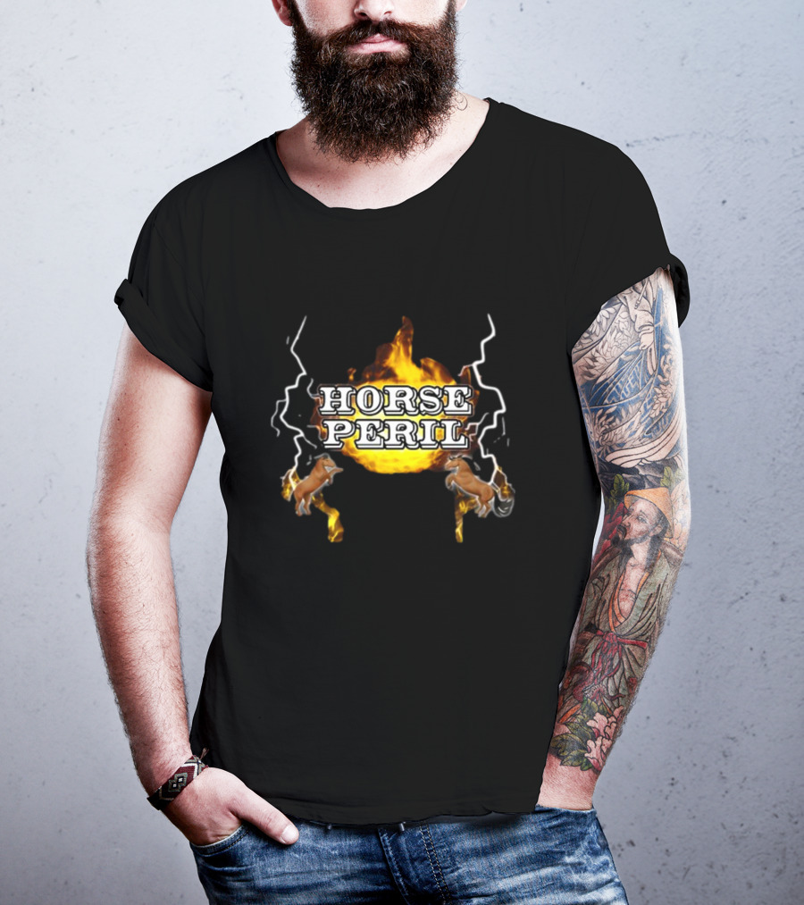 Horse Peril Flames And Lightning With Horses T-Shirt