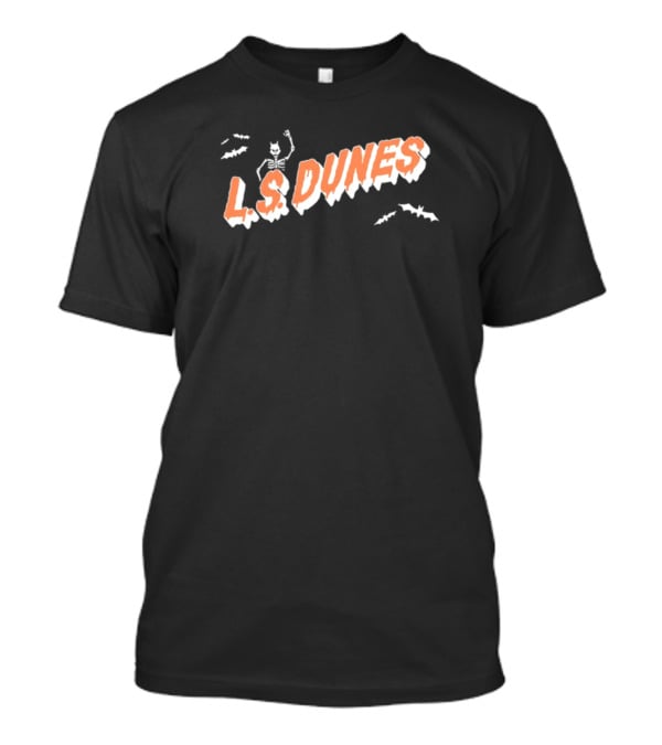 L.S. Dunes Skeleton With Bats Spooky T-Shirt