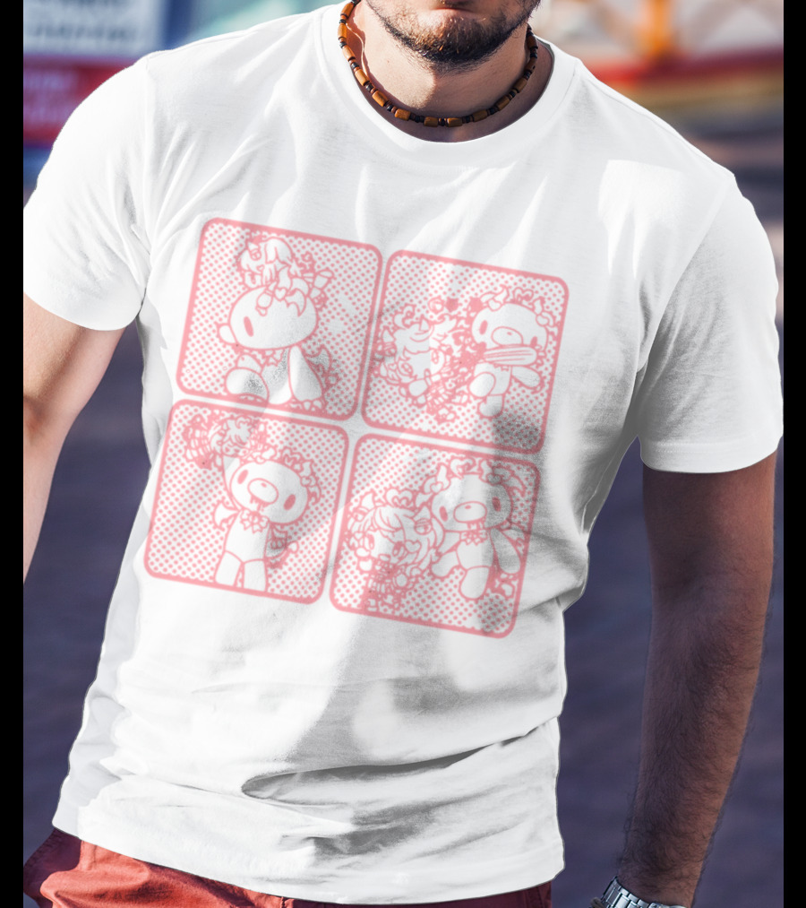 Morichack Ironmouse X GloomyBear Pink Graphic Quadrants T-Shirt