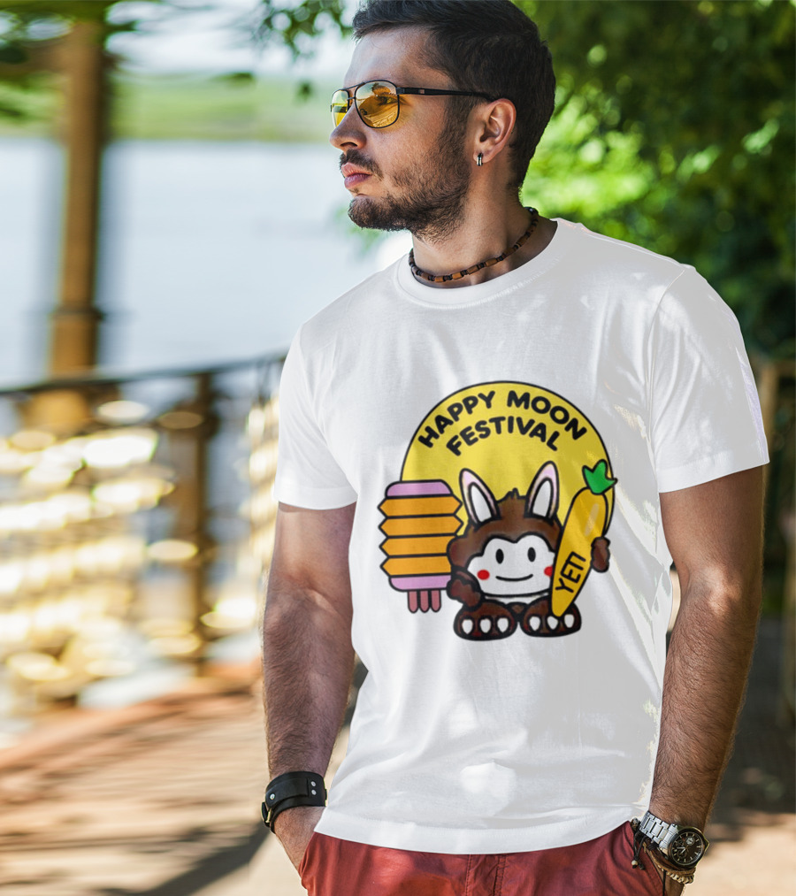 Rockstar Games Happy Moon Festival Yeti Lantern Rabbit T-Shirt