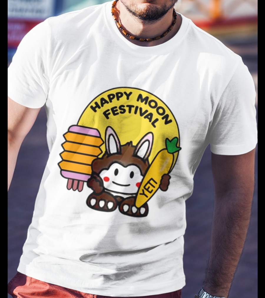 Rockstar Games Happy Moon Festival Yeti Lantern Rabbit T-Shirt