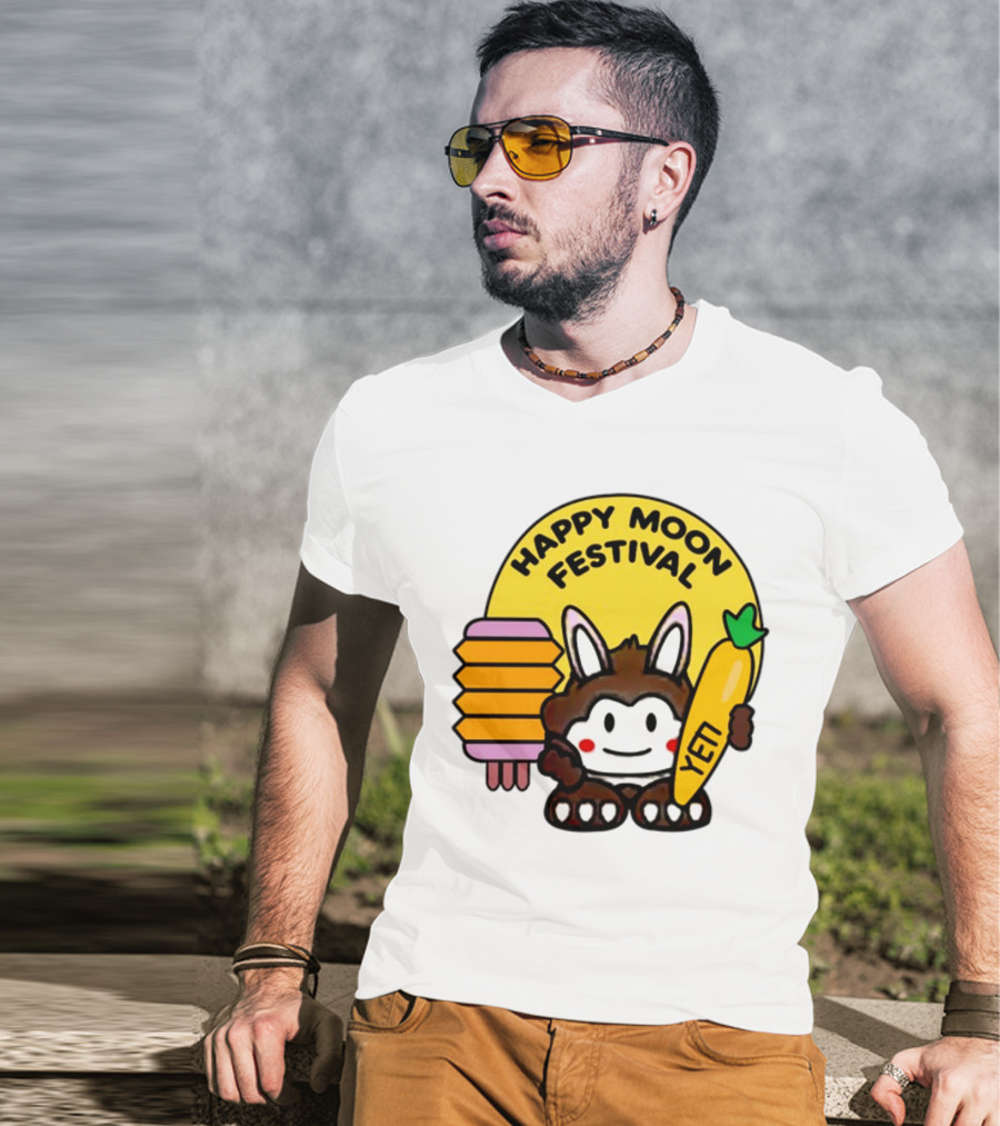 Rockstar Games Happy Moon Festival Yeti Lantern Rabbit T-Shirt