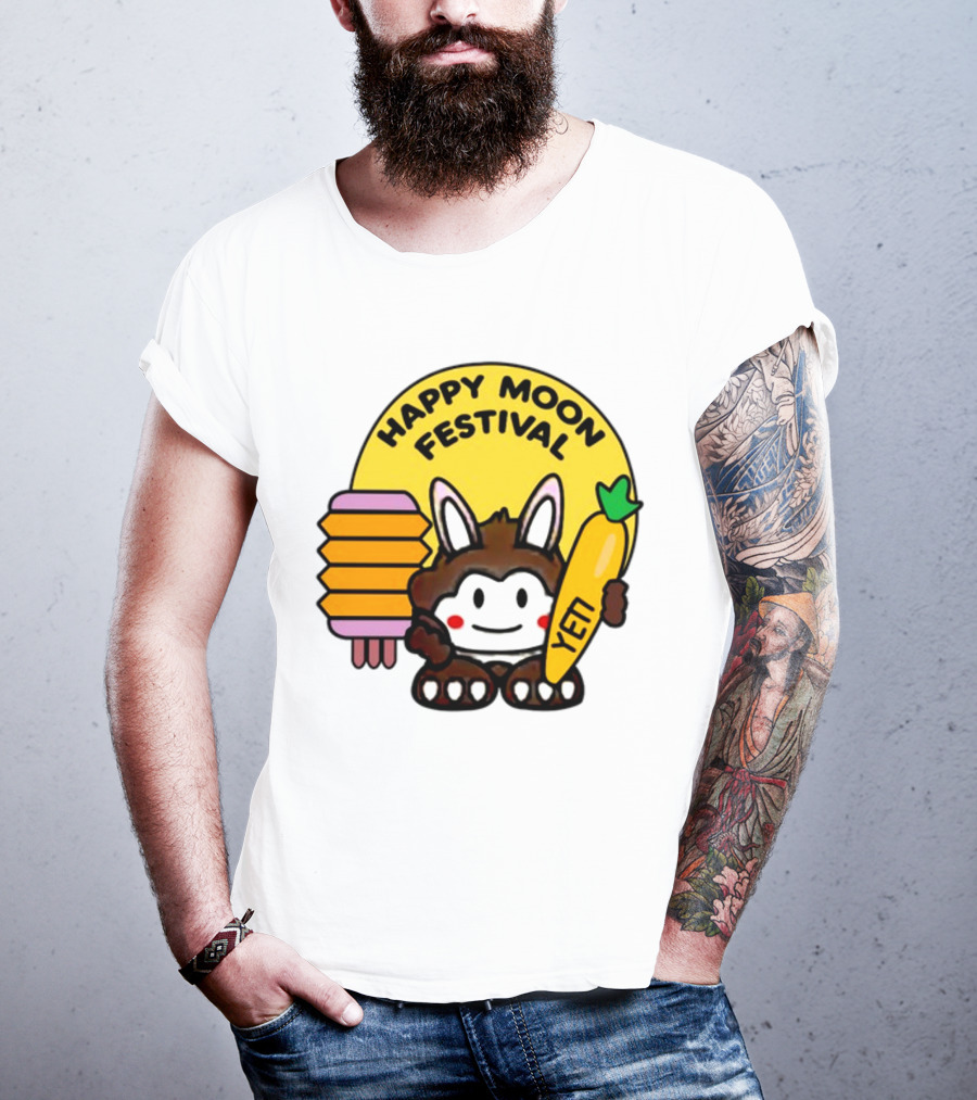 Rockstar Games Happy Moon Festival Yeti Lantern Rabbit T-Shirt