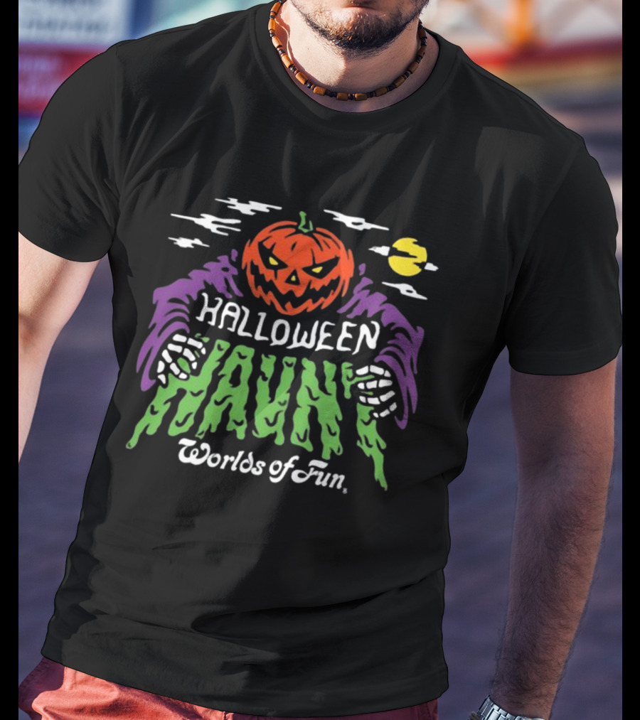 Halloween Haunt Pumpkin Worlds Of Fun T-Shirt