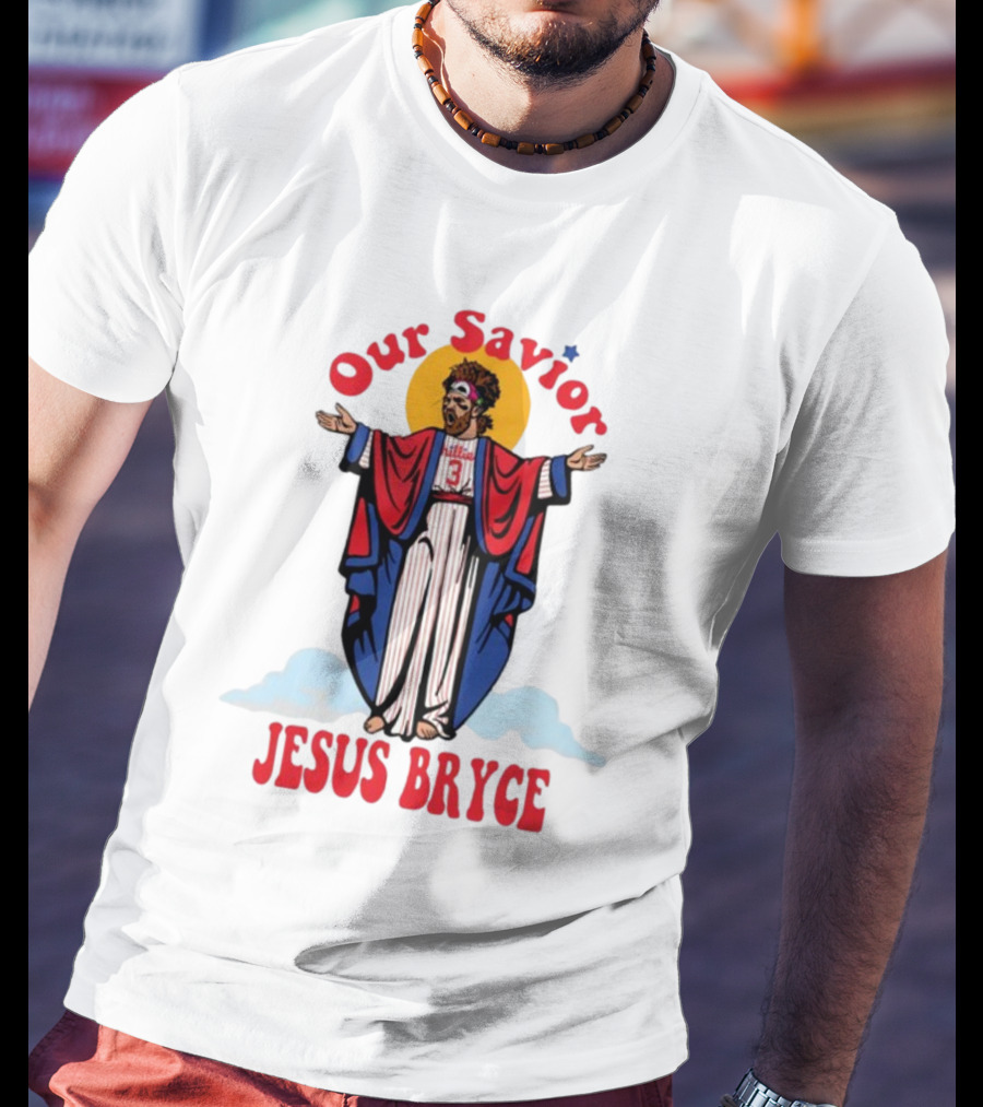 Our Savior Jesus Bryce Illustrated In Baseball Robes T-Shirt