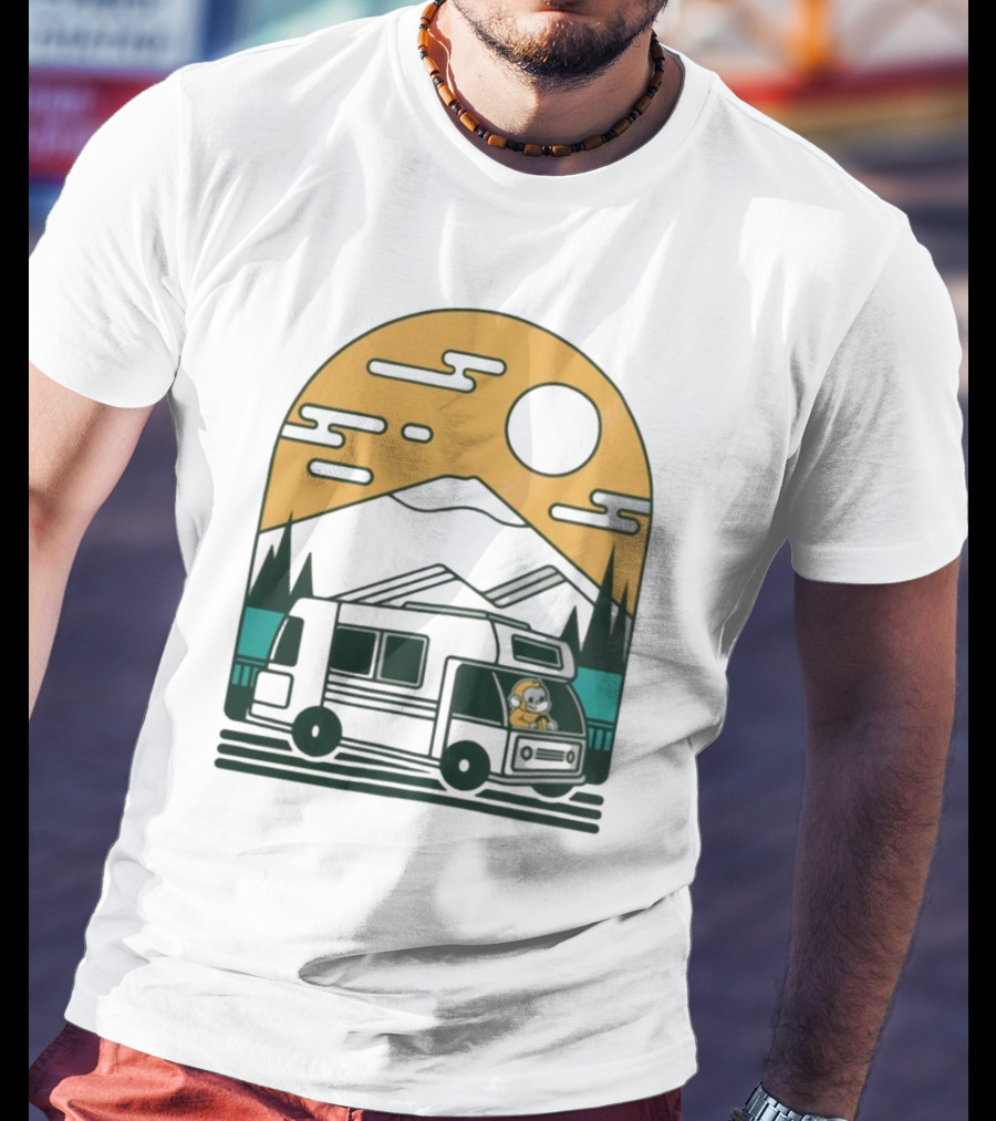 Cdawgva Road Trippin Camper Adventure Under A Mountain Sunrise T-Shirt