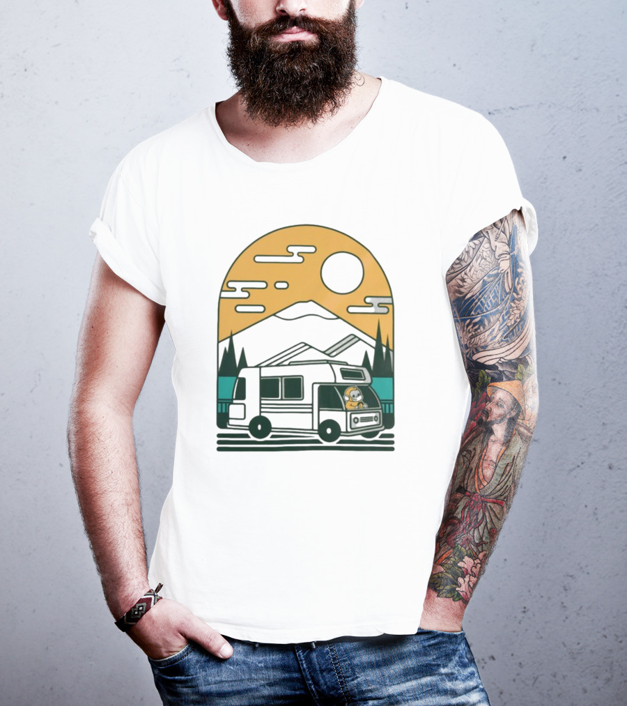 Cdawgva Road Trippin Camper Adventure Under A Mountain Sunrise T-Shirt