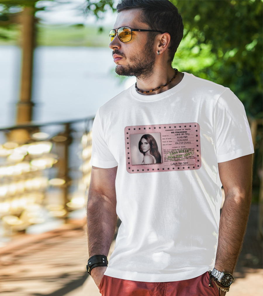 Permanent License Of Travel Lana Del Rey Id Card Stars T-Shirt