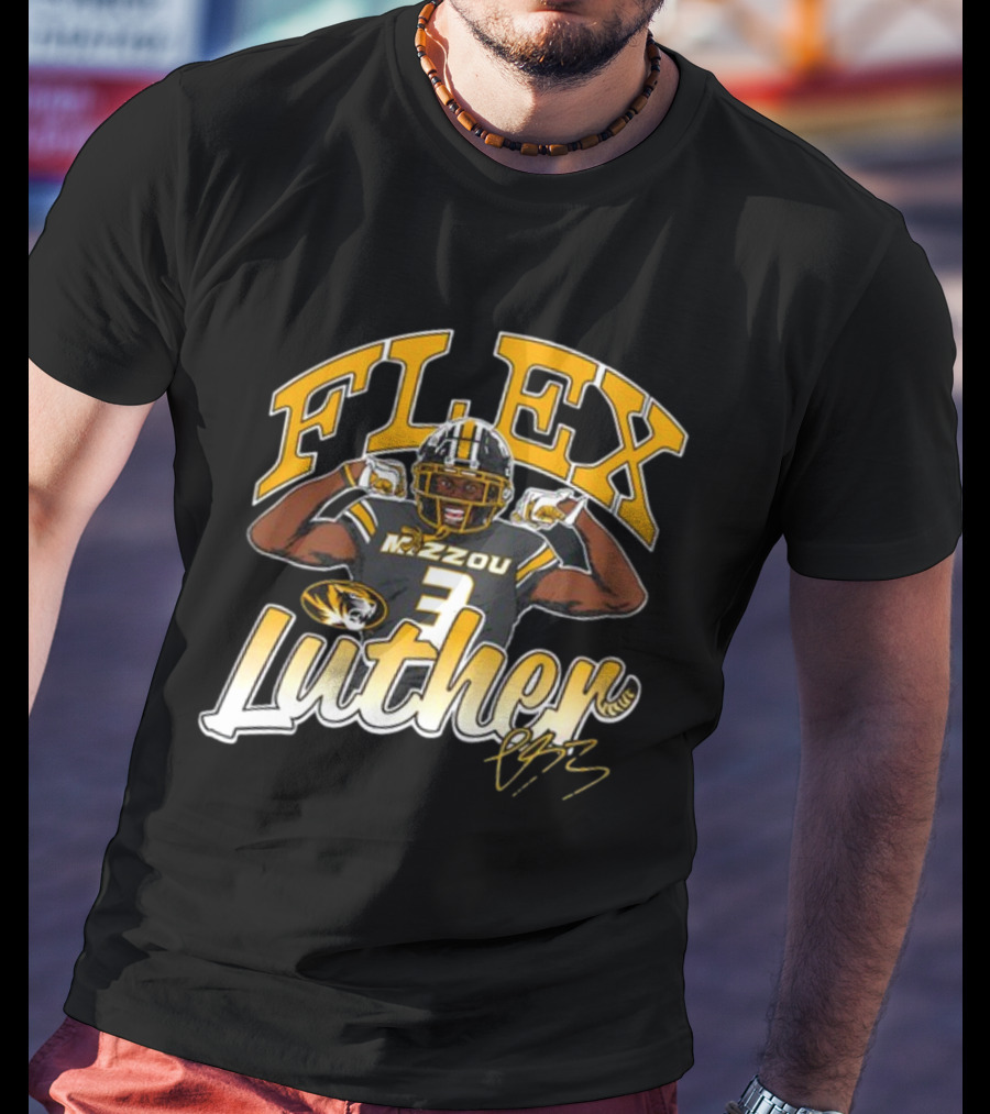 FLEX Mizzou Luther Burden Football Tiger 3 Signature T-Shirt