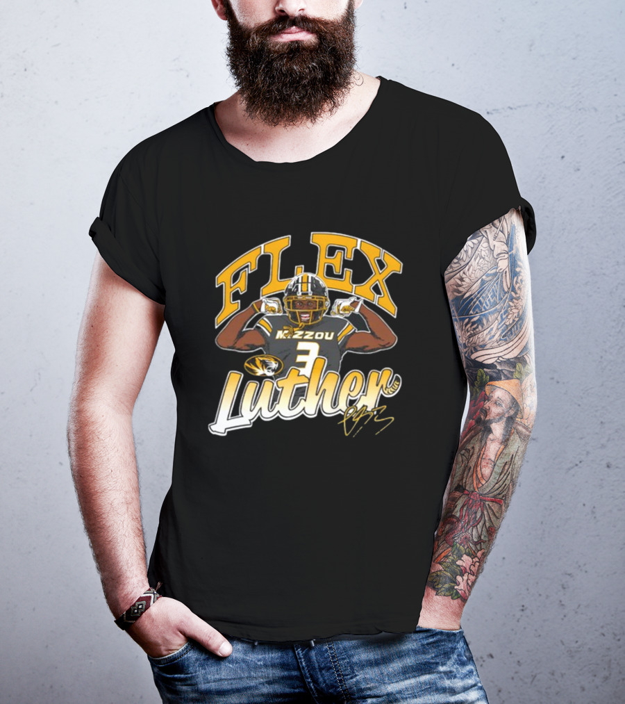 FLEX Mizzou Luther Burden Football Tiger 3 Signature T-Shirt