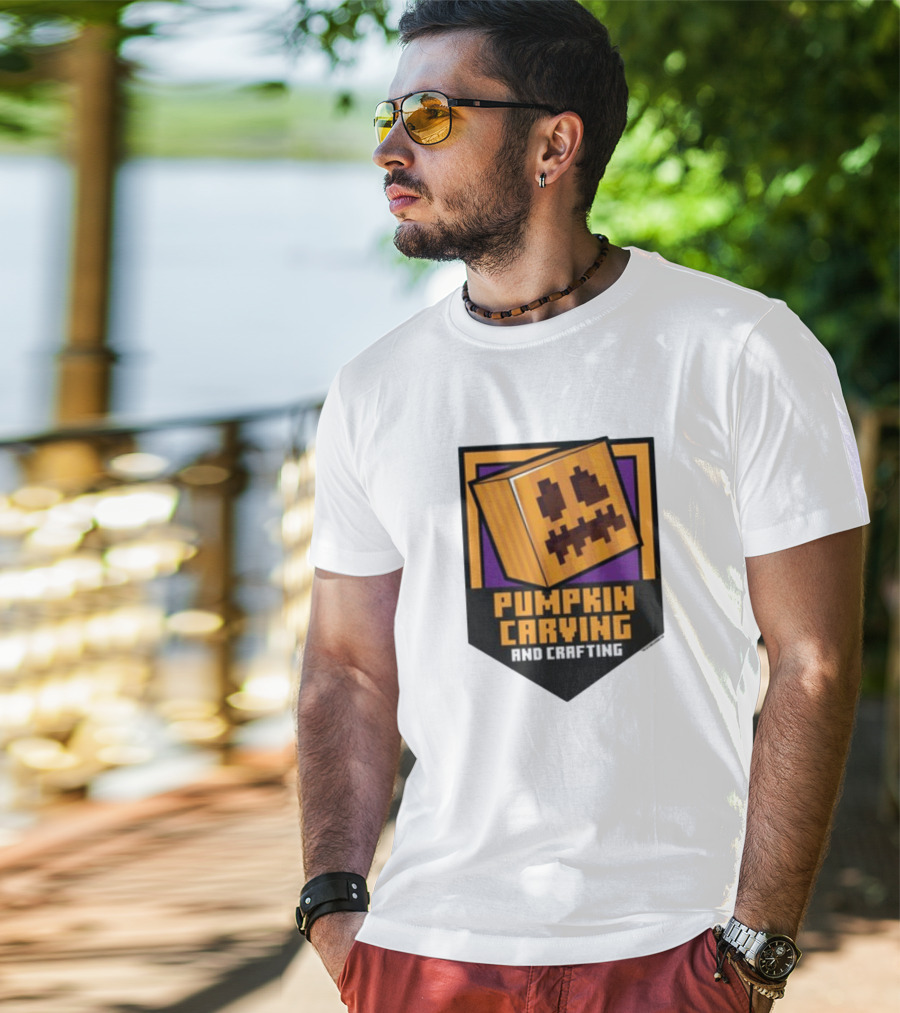 Pumpkin Carving And Crafting Pixel T-Shirt