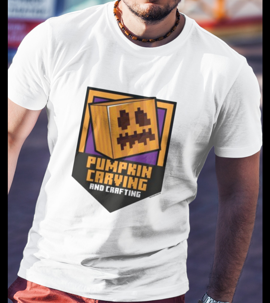 Pumpkin Carving And Crafting Pixel T-Shirt