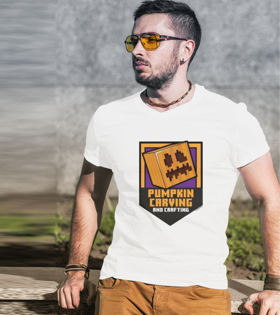 Pumpkin Carving And Crafting Pixel T-Shirt