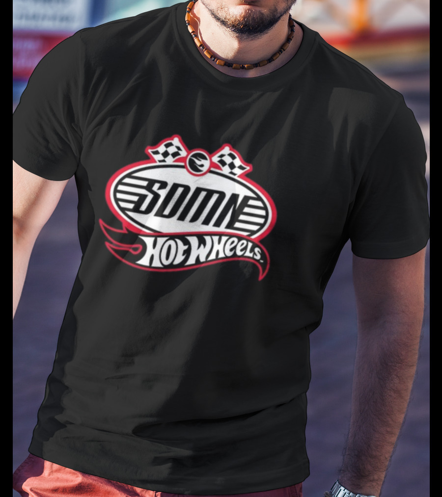 SDMN Racing Collaboration With Hot Wheels Checkered Flag T-Shirt
