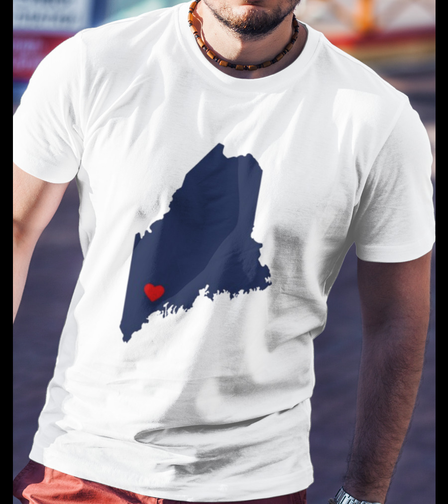 Lewiston Strong Maine Heart Map T-Shirt