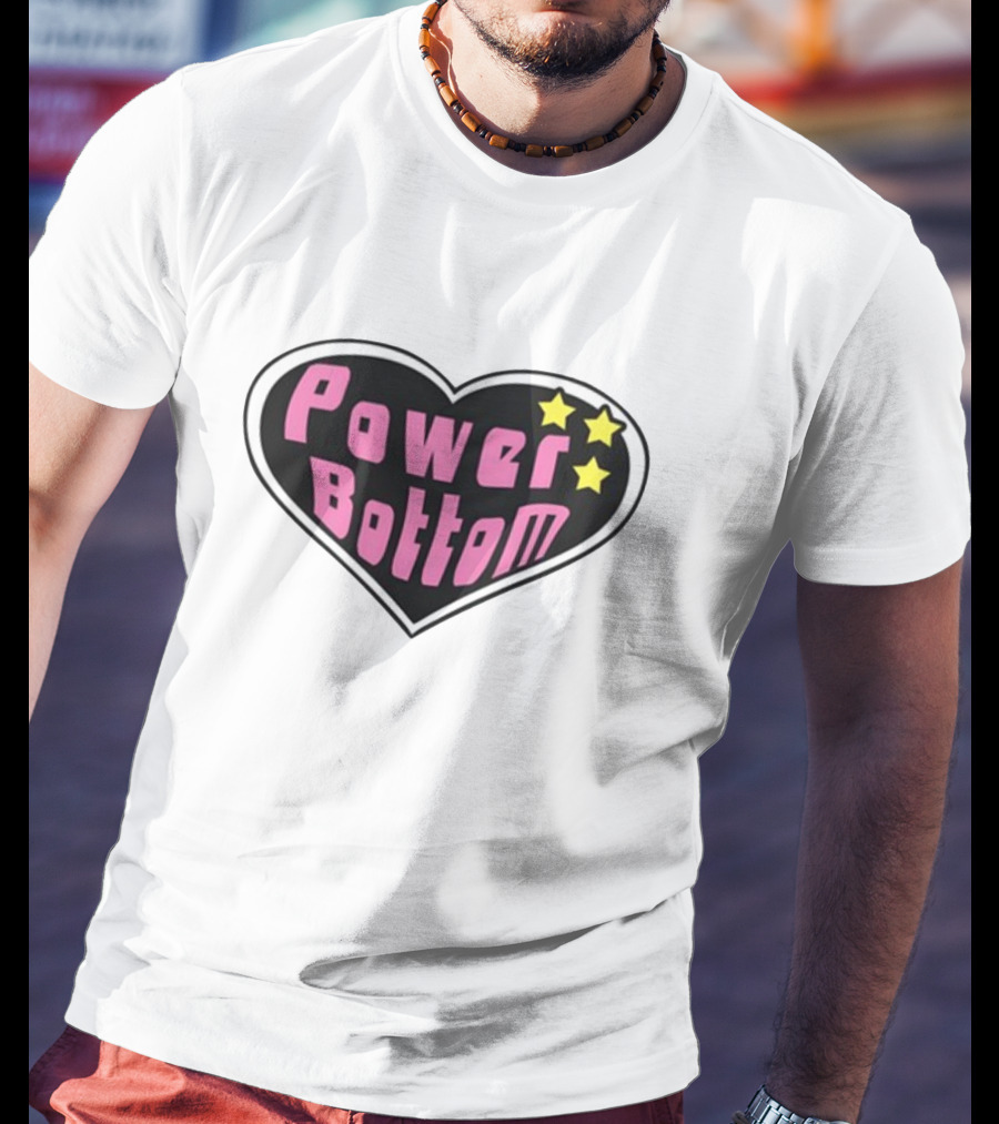 Power Bottom Heart Three Stars T-Shirt