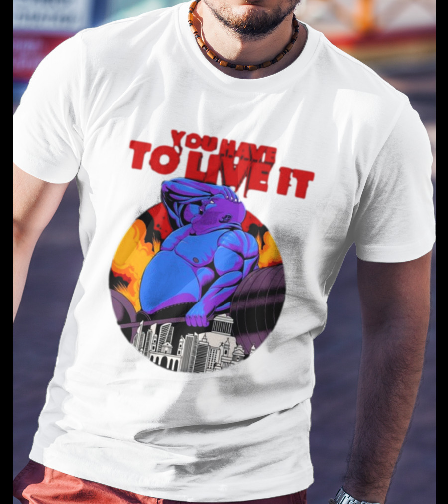 You Have To Live It Kyriakos Grizzly Bodybuilder Cityscape Powerlifting T-Shirt
