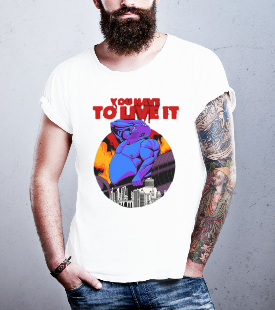 You Have To Live It Kyriakos Grizzly Bodybuilder Cityscape Powerlifting T-Shirt