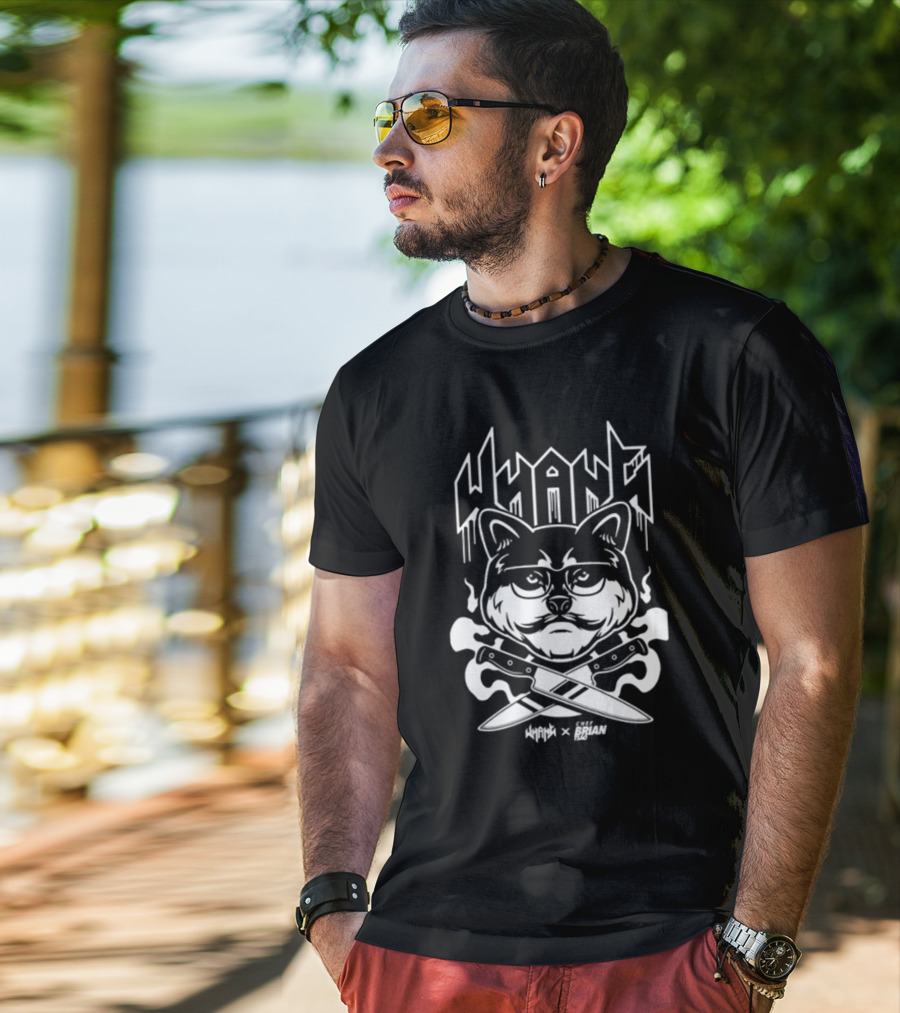 Whang X Tsao Chef Brian Cat With Crossed Knives T-Shirt