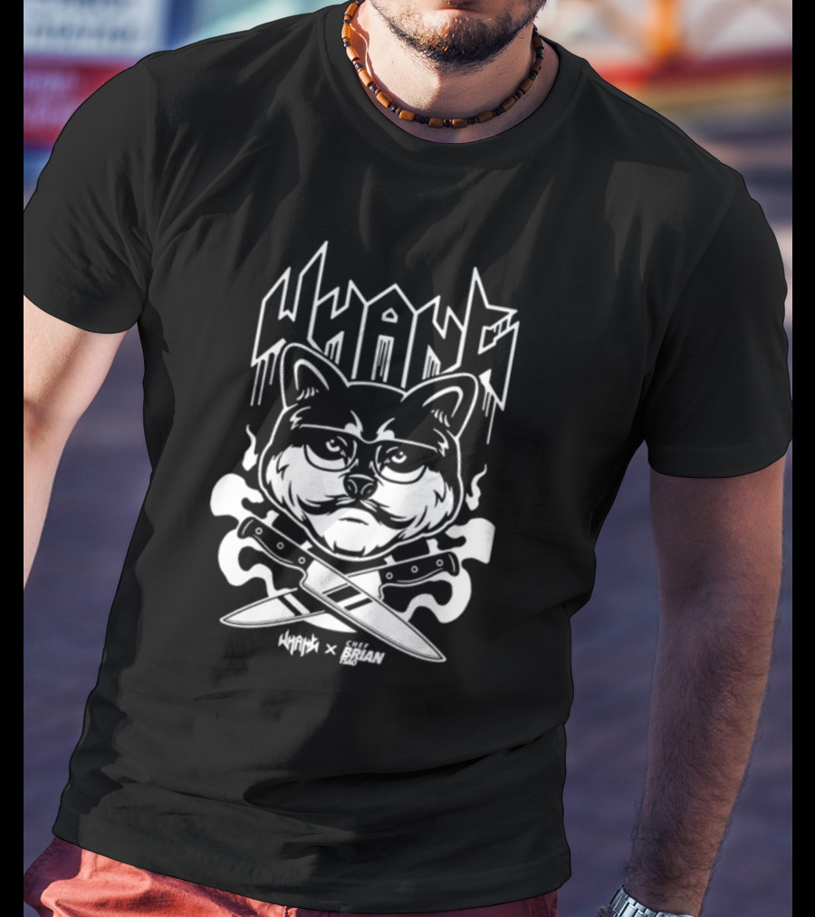 Whang X Tsao Chef Brian Cat With Crossed Knives T-Shirt