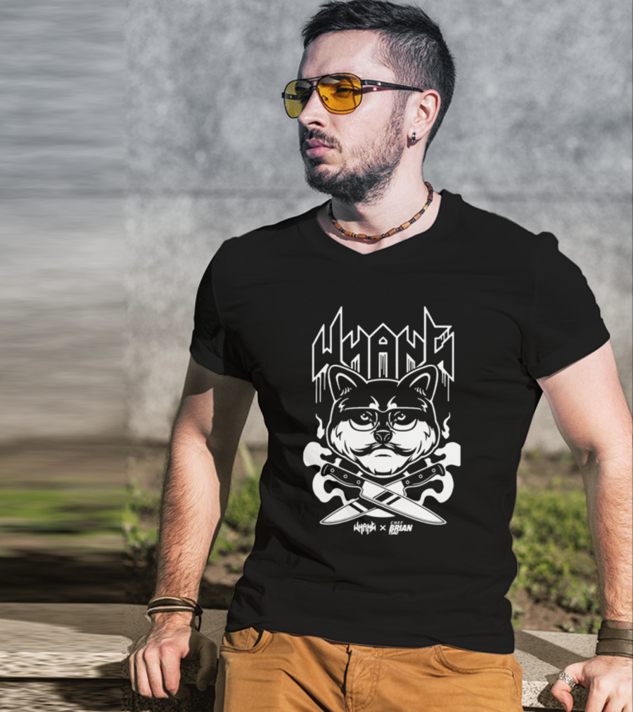 Whang X Tsao Chef Brian Cat With Crossed Knives T-Shirt
