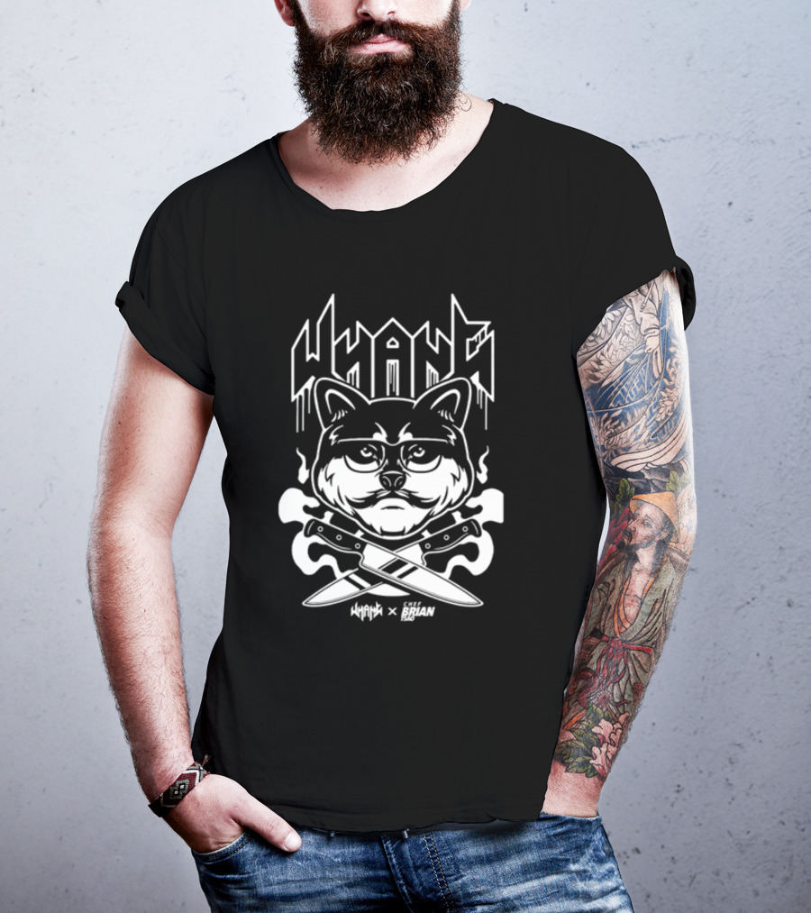Whang X Tsao Chef Brian Cat With Crossed Knives T-Shirt