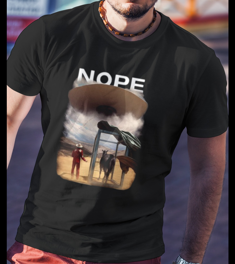 NOPE The Star Lasso Experience With UFO Above Cow And Cowboy T-Shirt